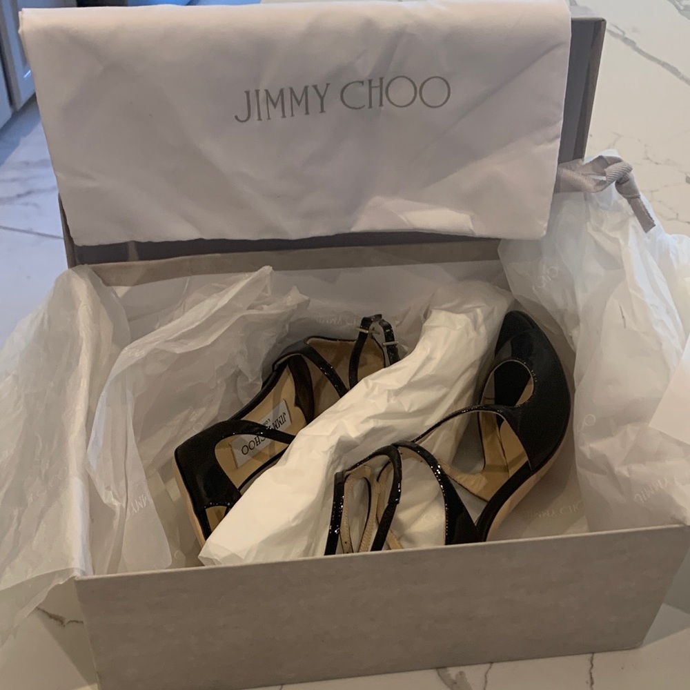 Jimmy Choo Black Strappy Heels